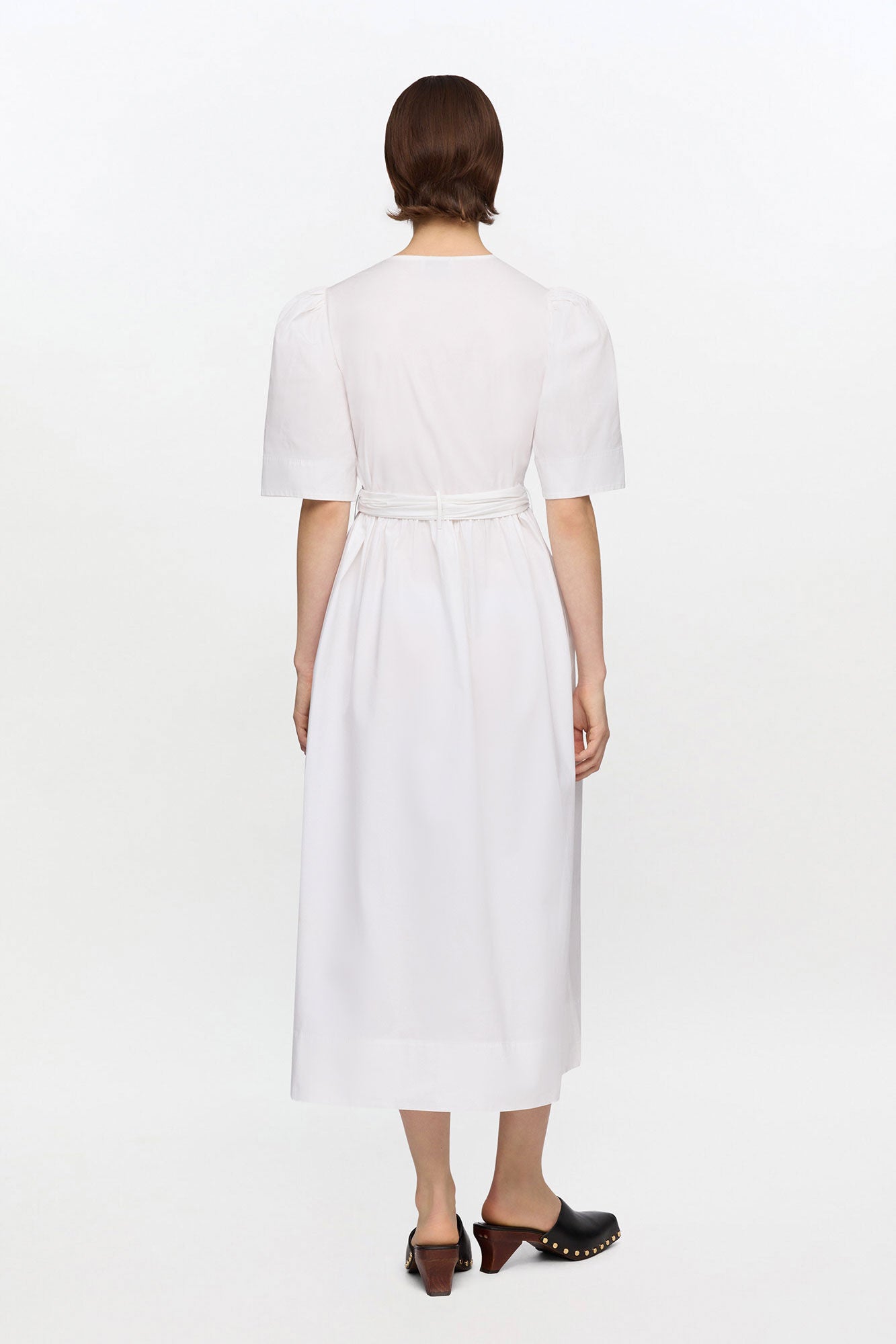 White Stretch Cotton Dress - GANNI