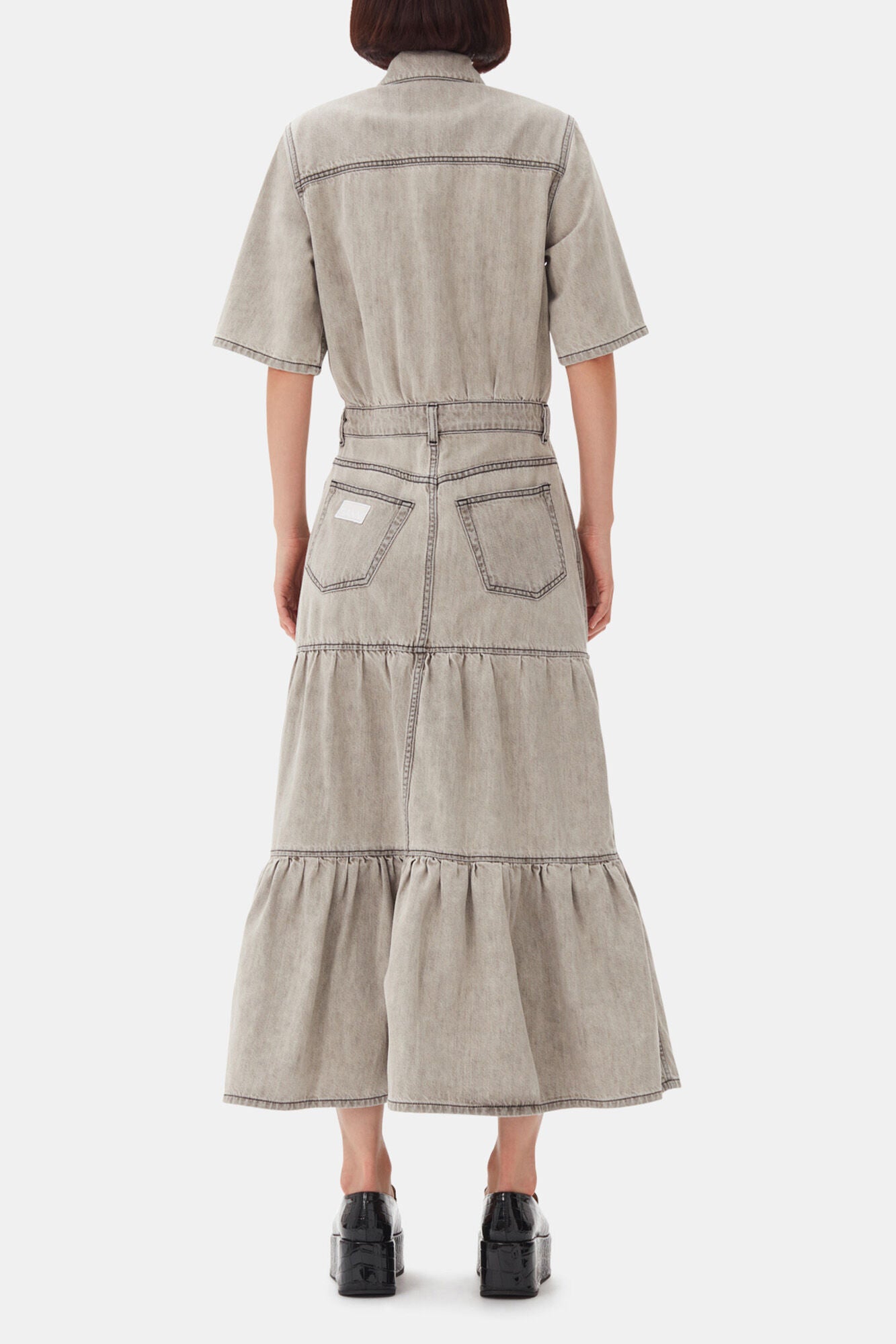 Grey Future Long Denim Dress - GANNI