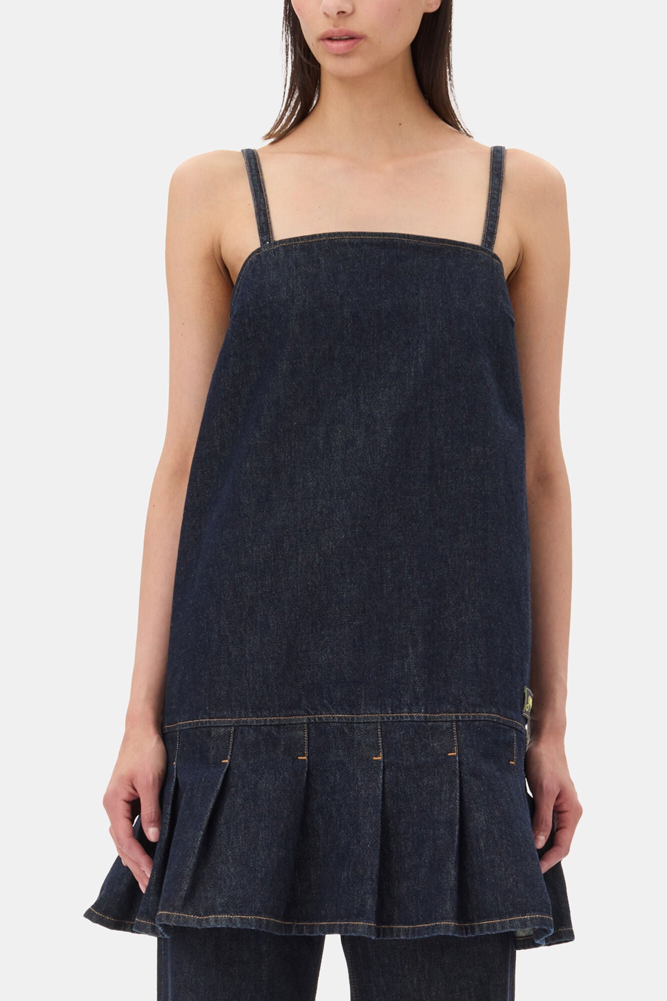 Denim Strap Mini Dress - GANNI