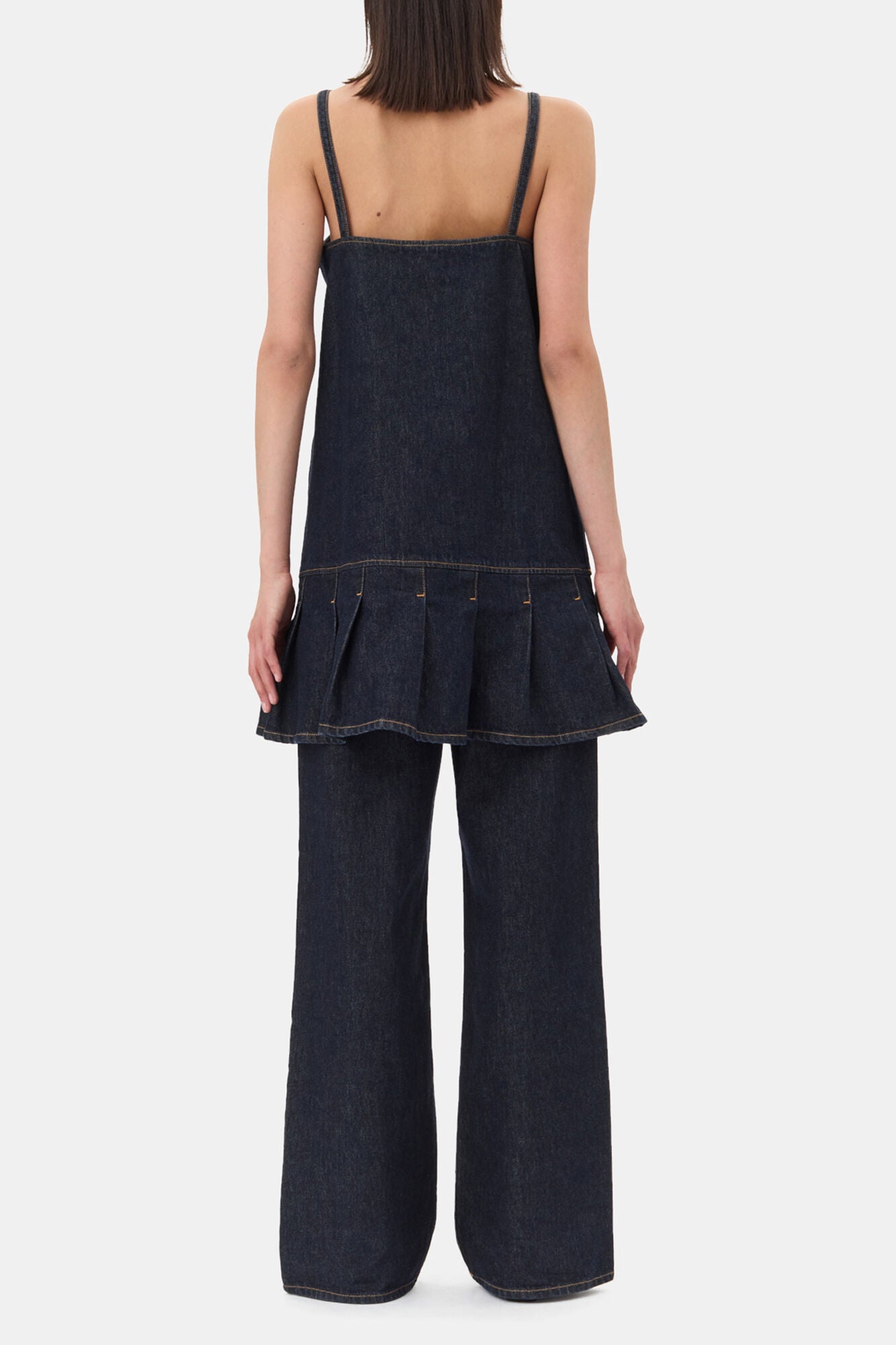 Denim Strap Mini Dress - GANNI