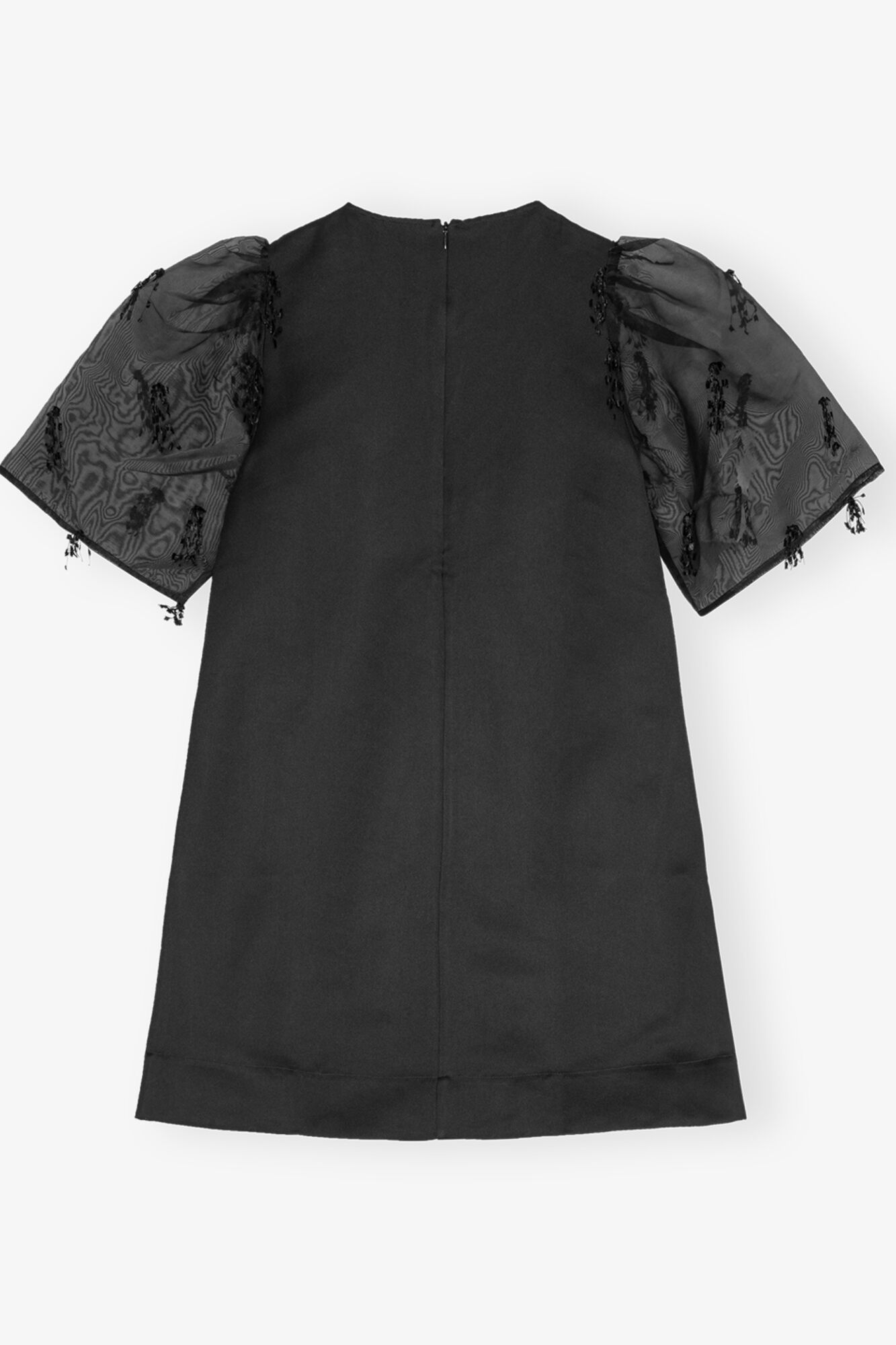 Black Fringed Organza Mini Dress - GANNI