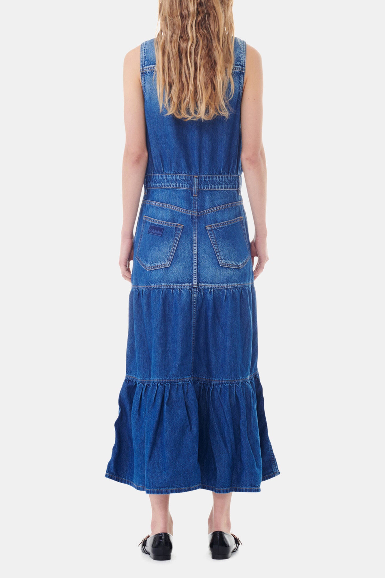 Blue Denim Long Dress - GANNI