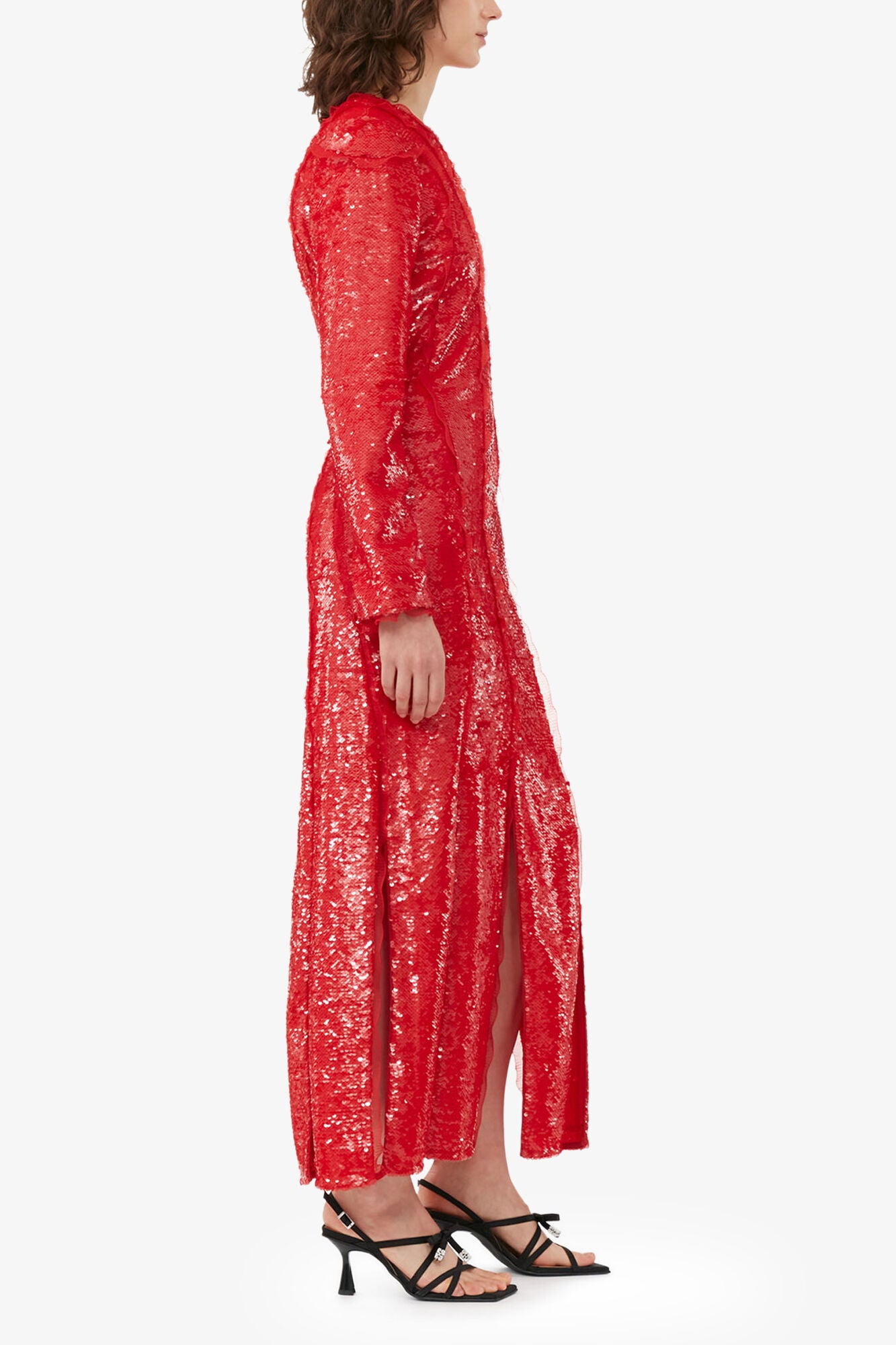 Red Sequins Maxi Dress - GANNI