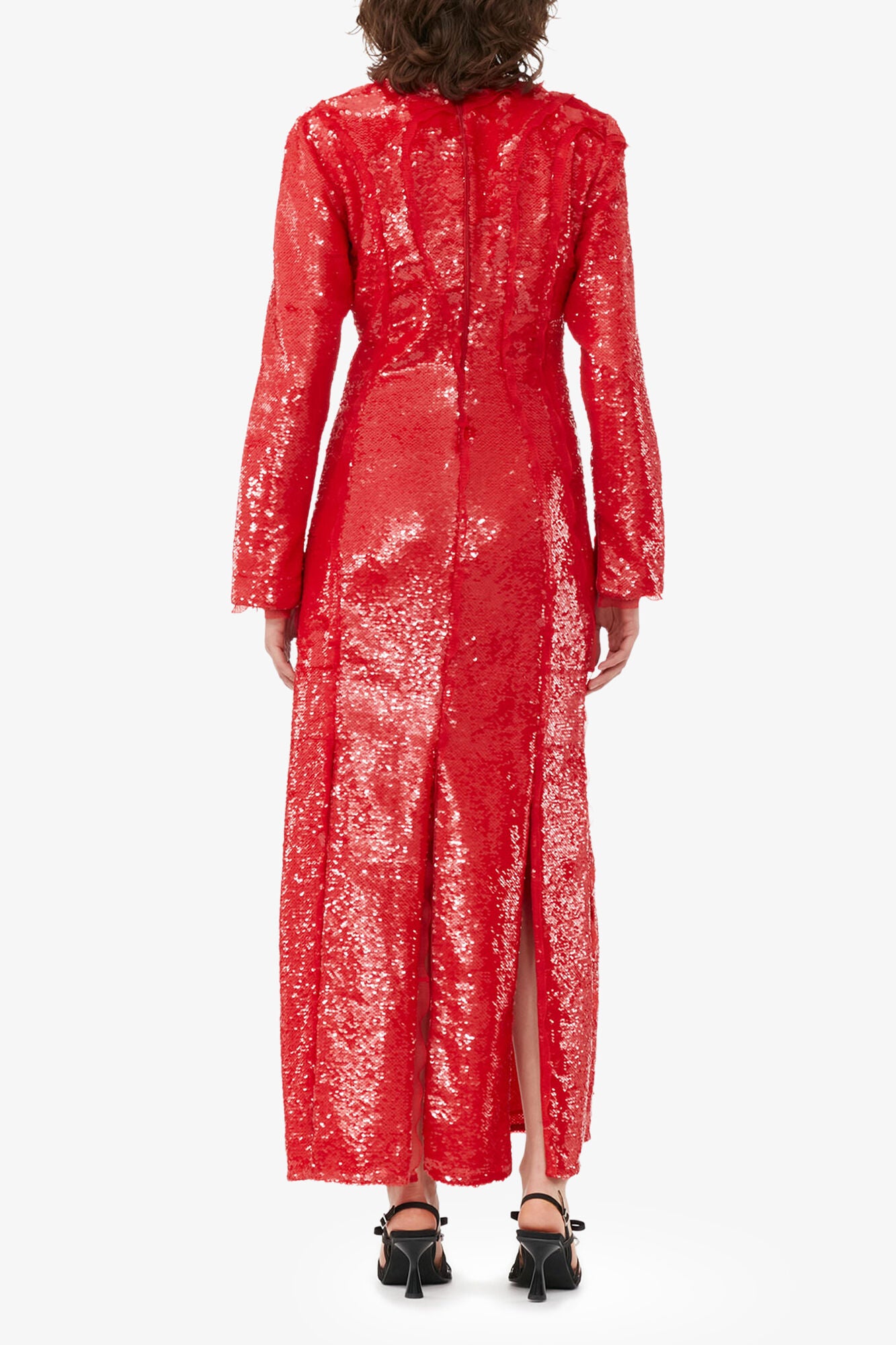 Red Sequins Maxi Dress - GANNI