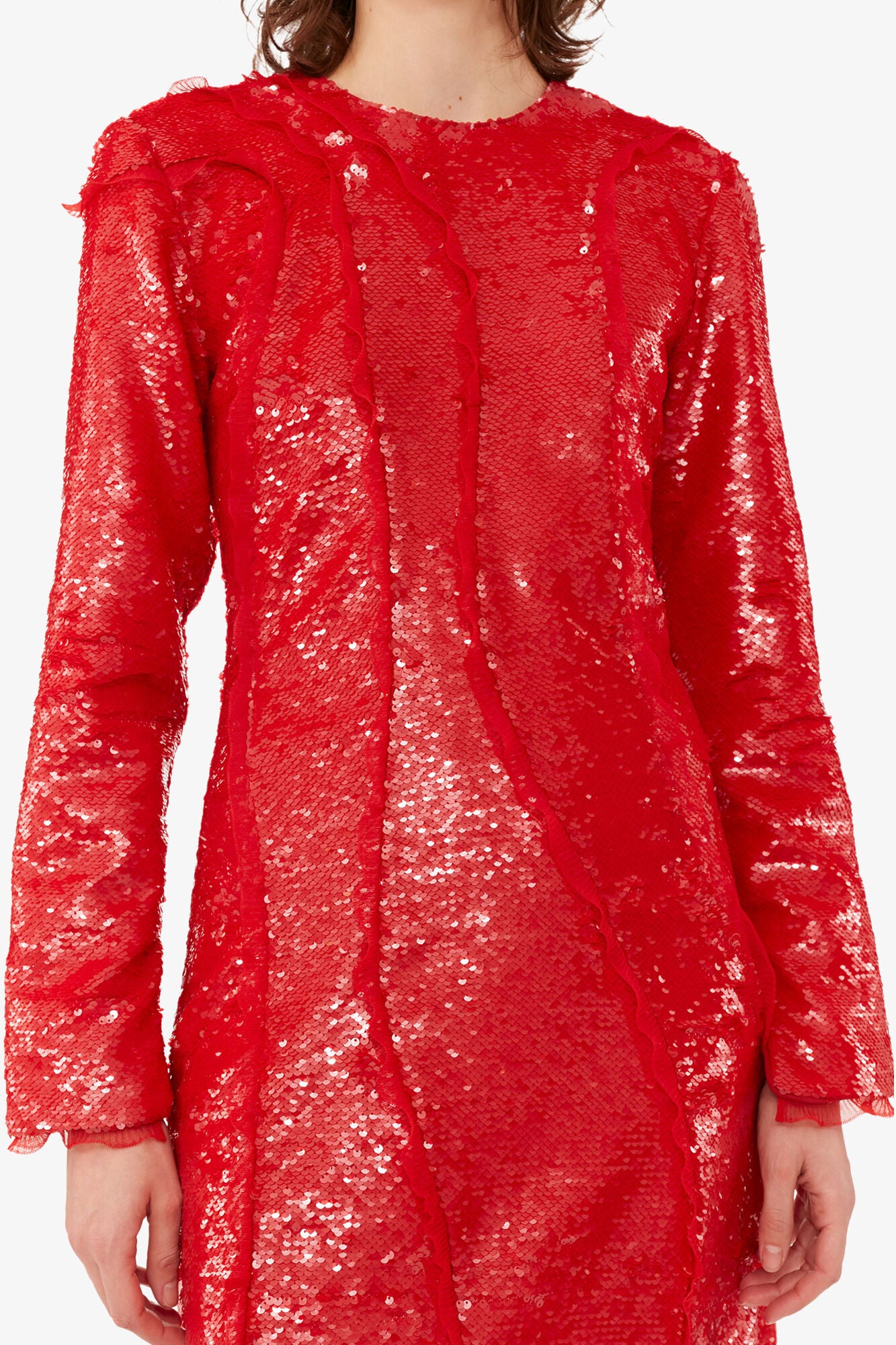 Red Sequins Maxi Dress - GANNI