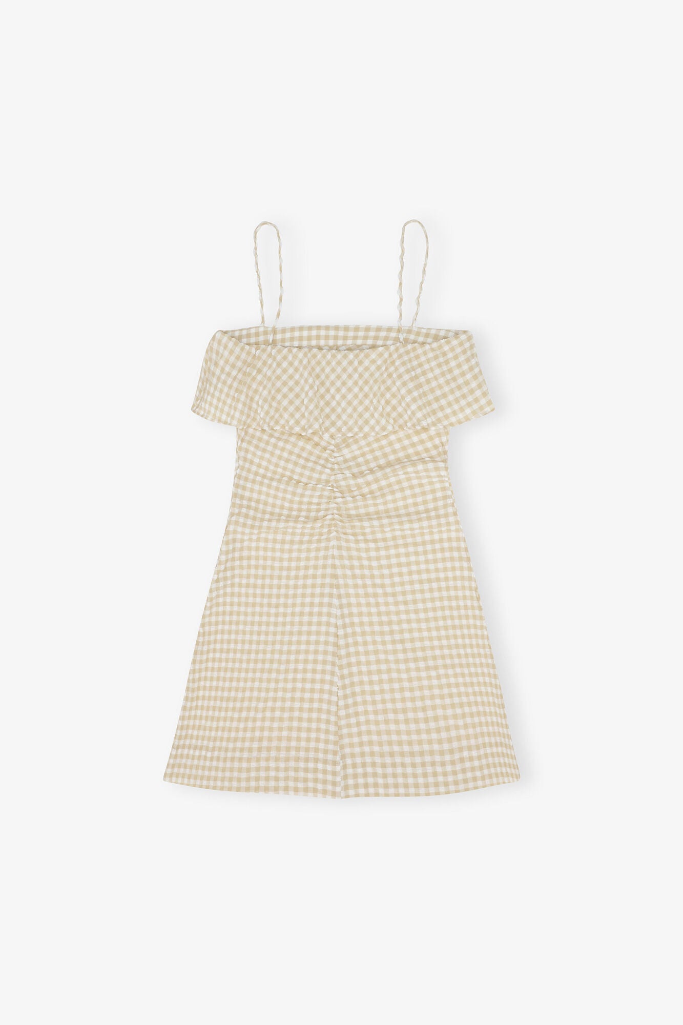 Stretch Seersucker Strap Mini Dress - GANNI
