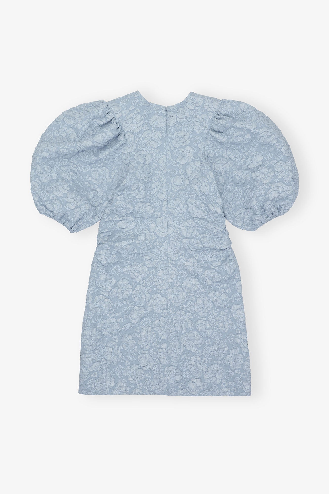 Stretch Jacquard Puff Sleeves Mini Dress - GANNI