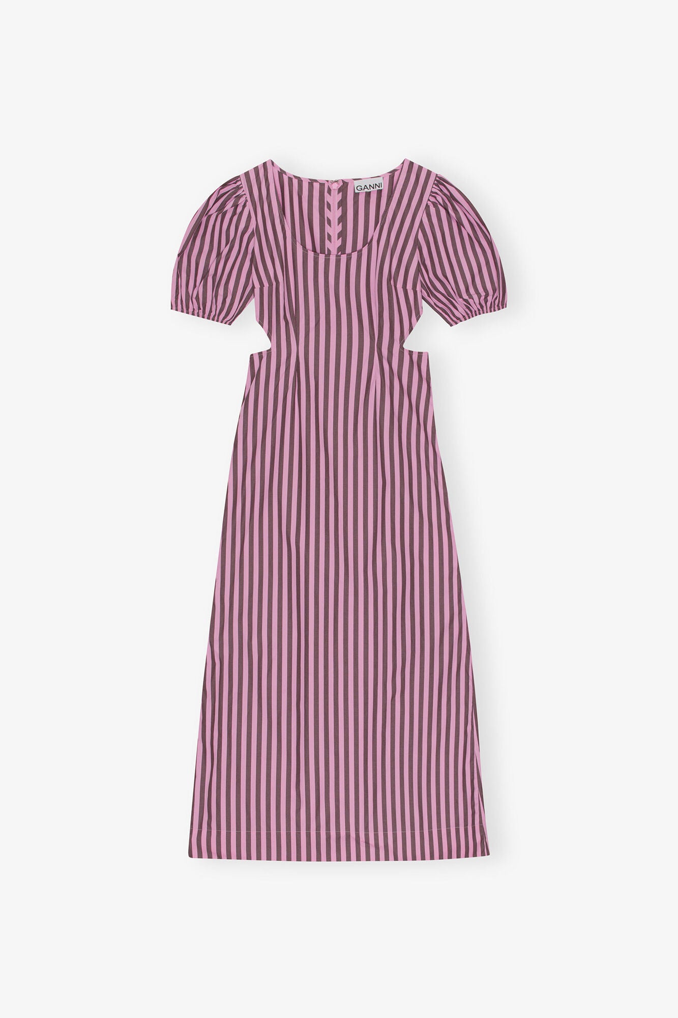 Striped Cotton Cutout Dress - GANNI