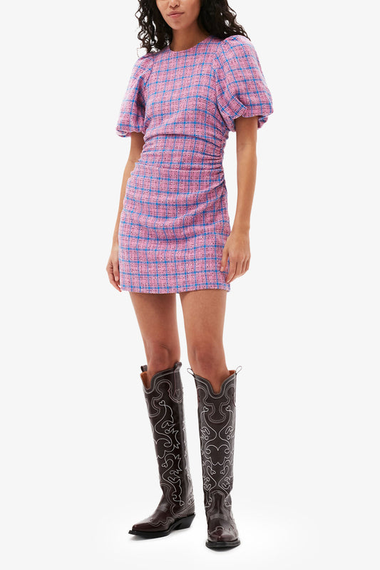 Check Suiting Mini Dress - GANNI