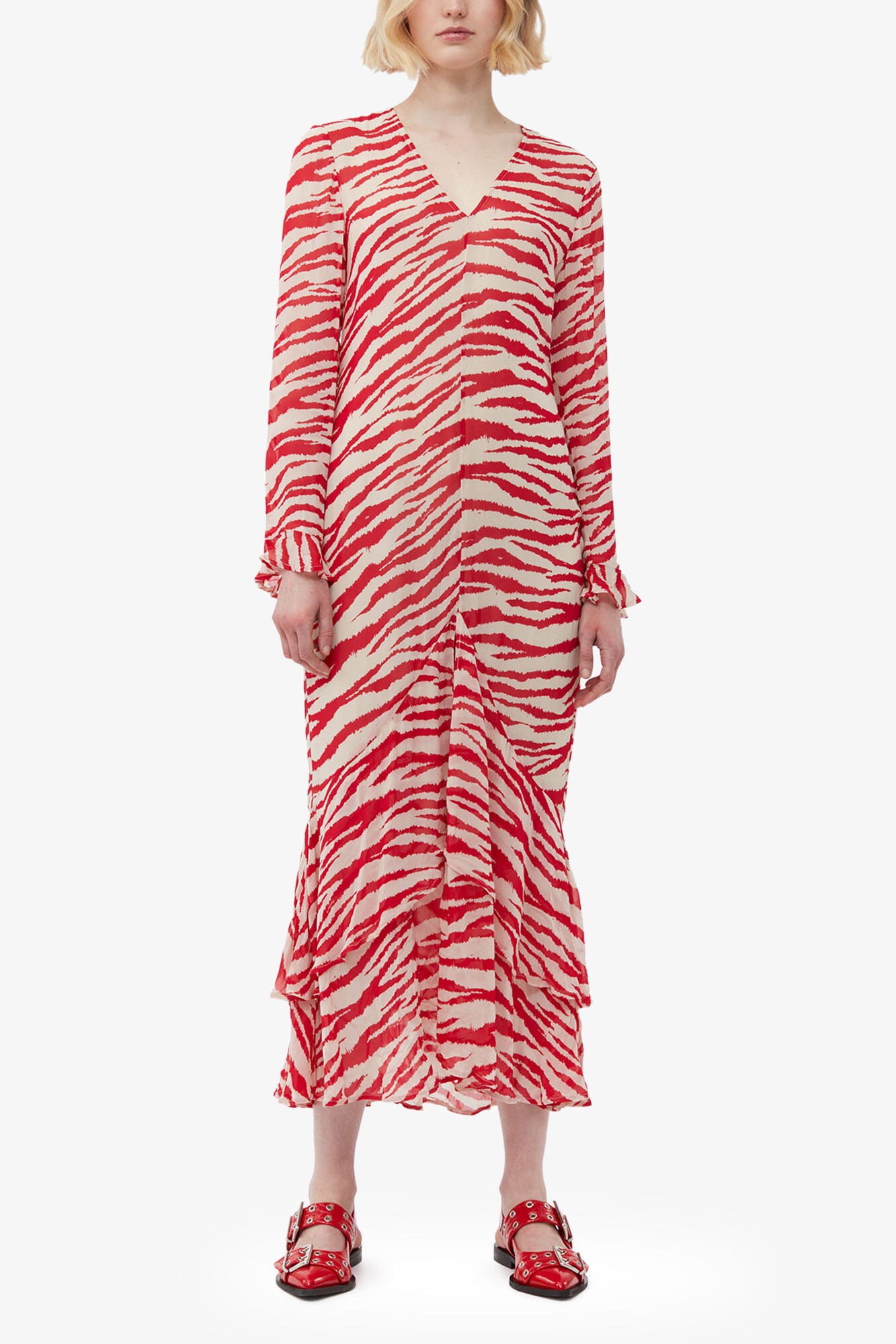 Printed Light Georgette Maxi Dress - GANNI