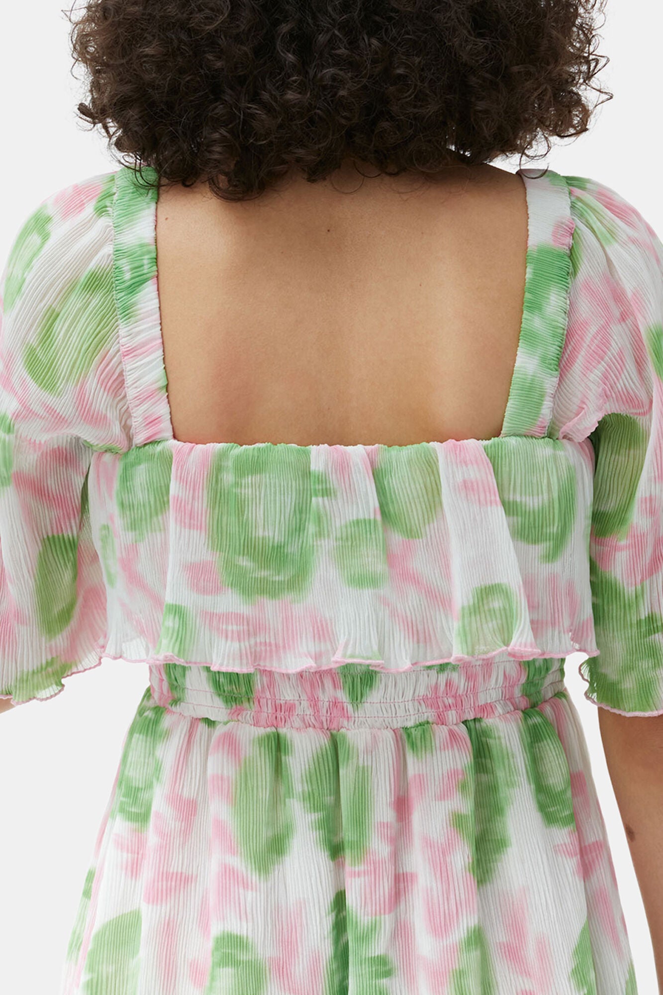 Pleated Georgette Midi Smock Dress - GANNI