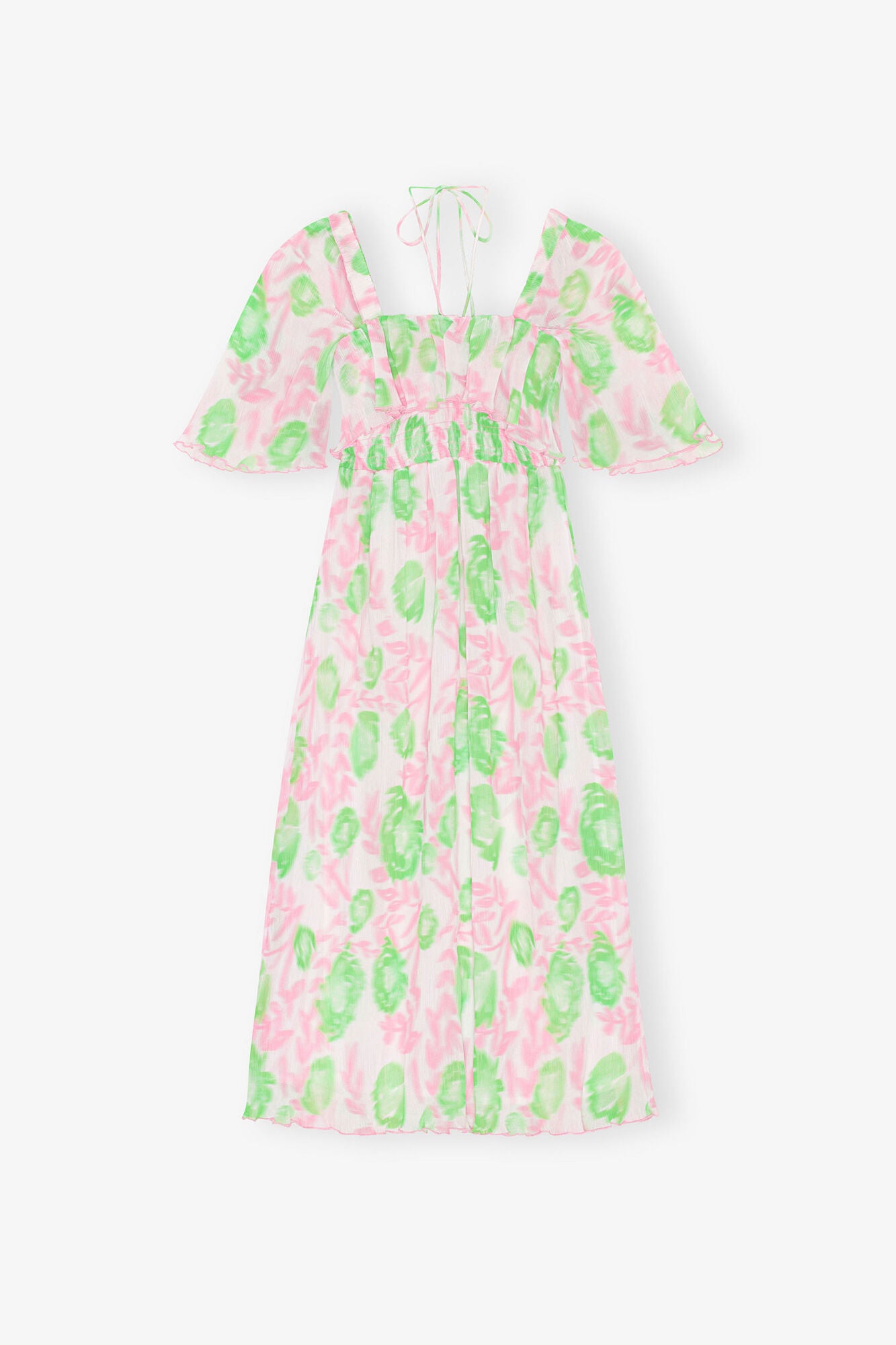 Pleated Georgette Midi Smock Dress - GANNI