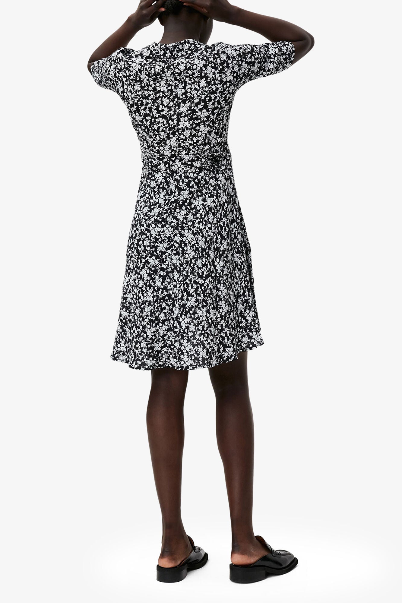 Printed Crepe Wrap Dress - GANNI