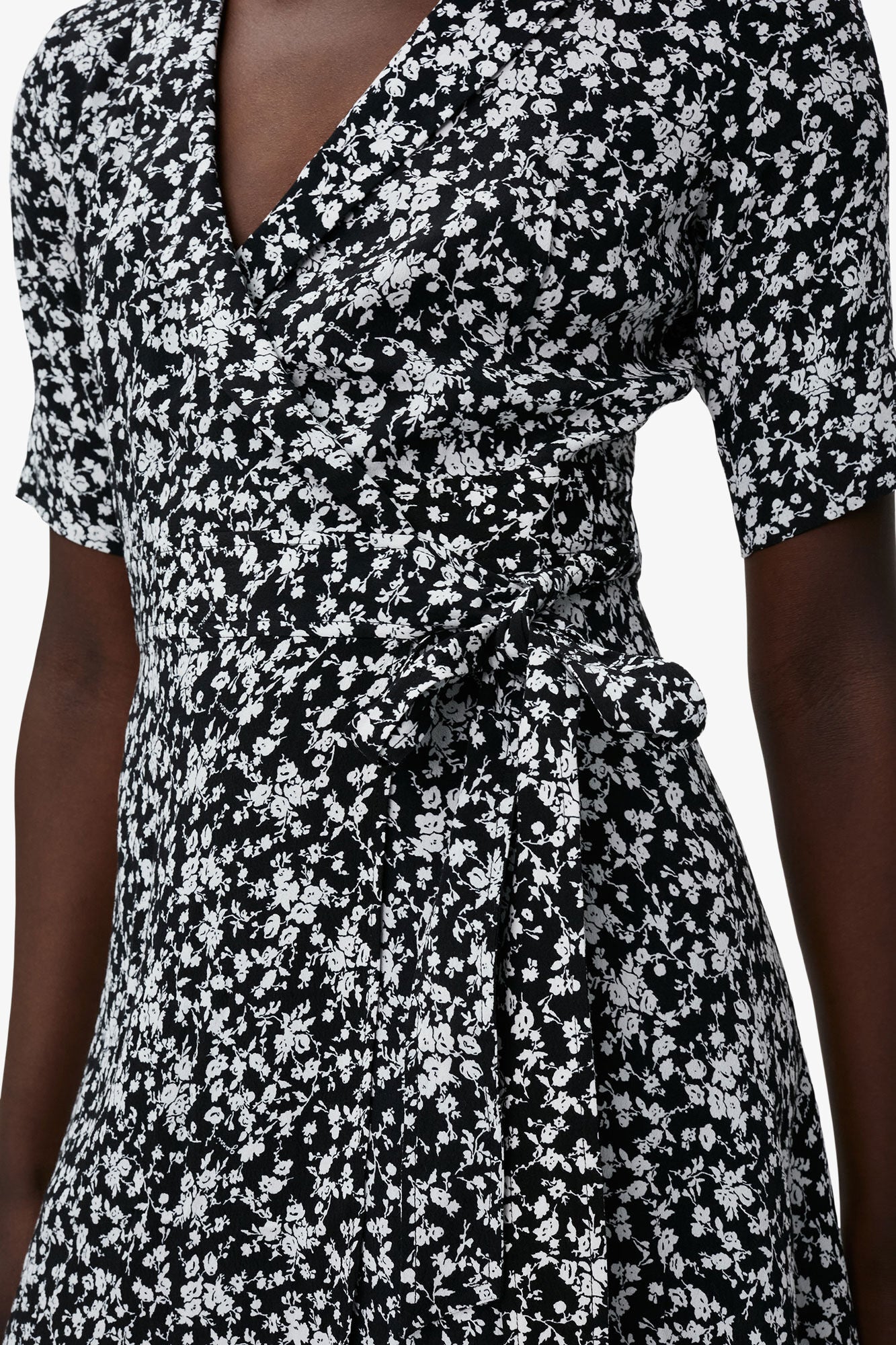 Printed Crepe Wrap Dress - GANNI