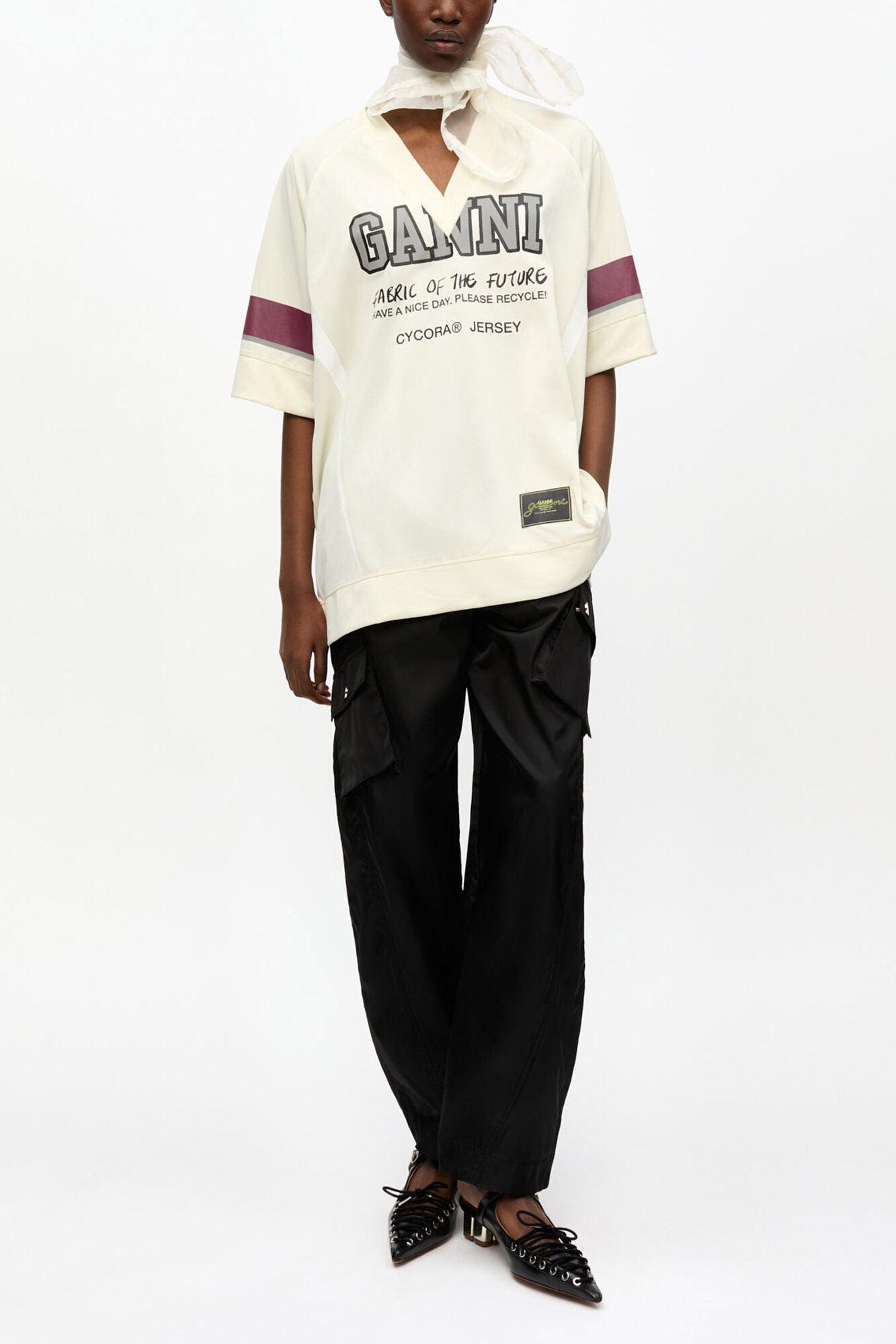 Ivory GANNI League Oversized T-shirt - GANNI