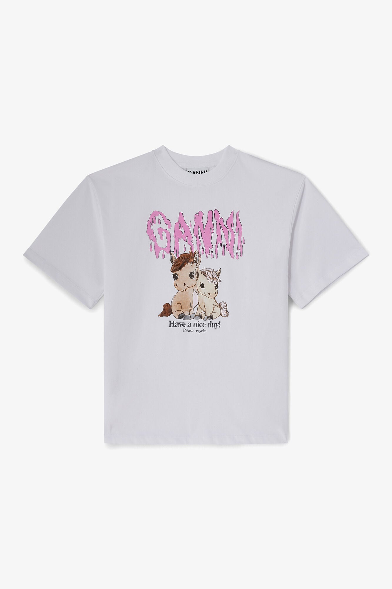 Graphic Cotton T-shirt - GANNI