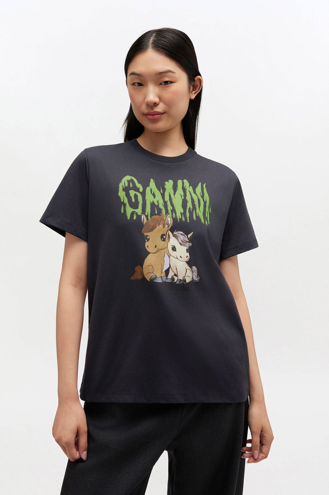 Graphic Cotton T-shirt - GANNI