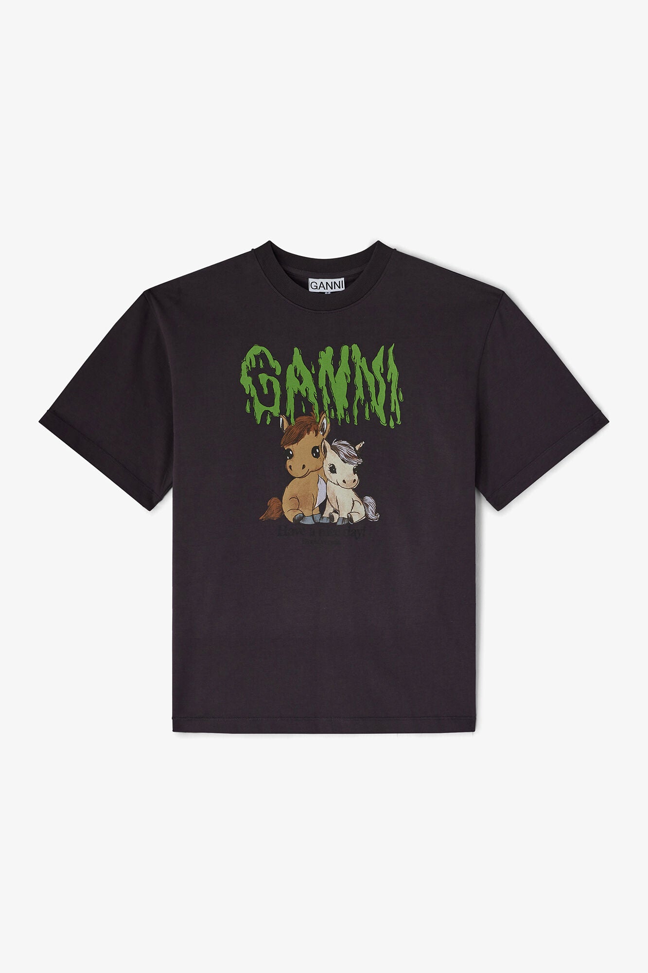 Graphic Cotton T-shirt - GANNI