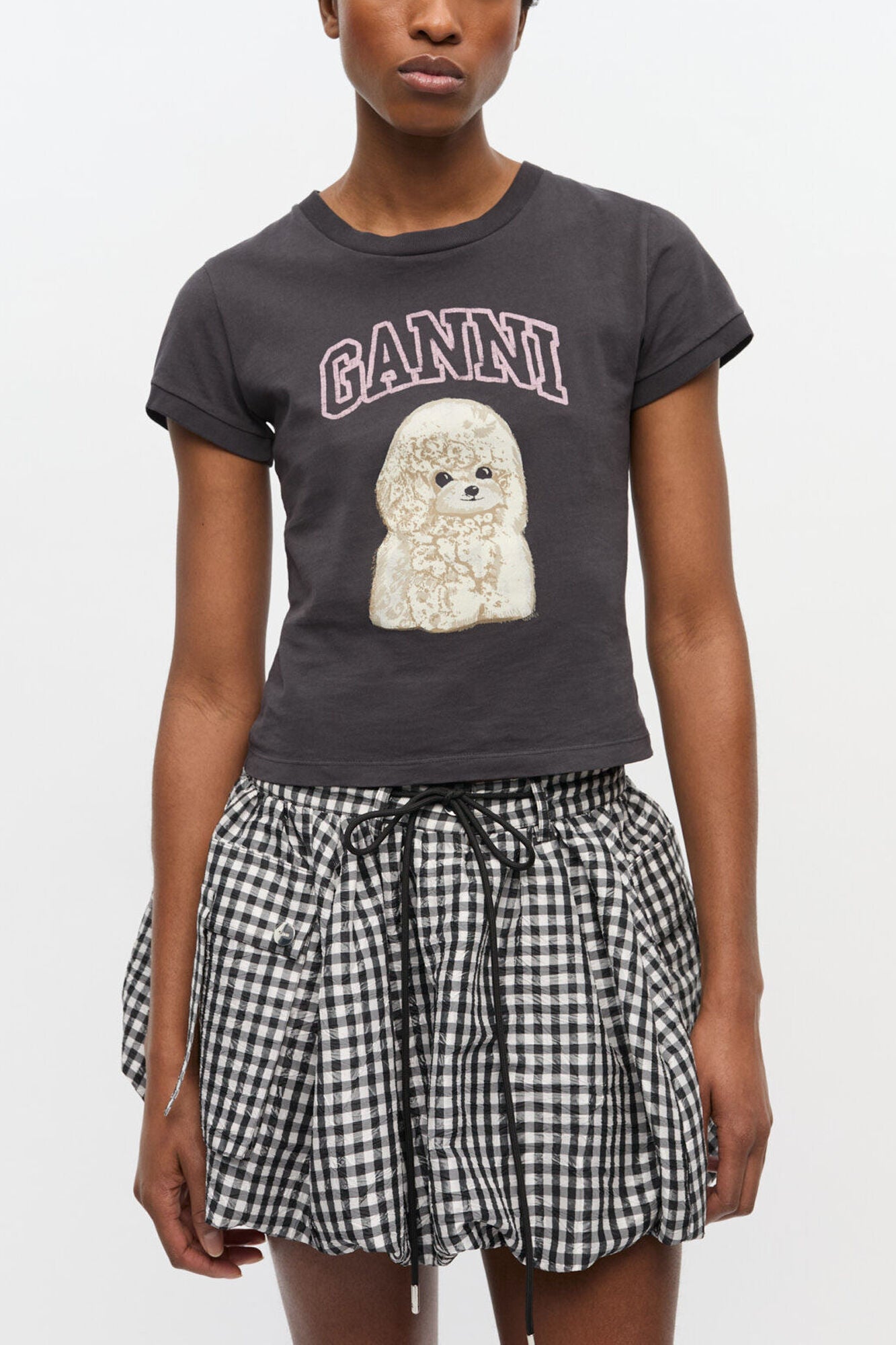 Black Poodle Baby Fit T-shirt - GANNI
