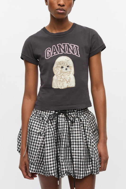 Black Poodle Baby Fit T-shirt - GANNI
