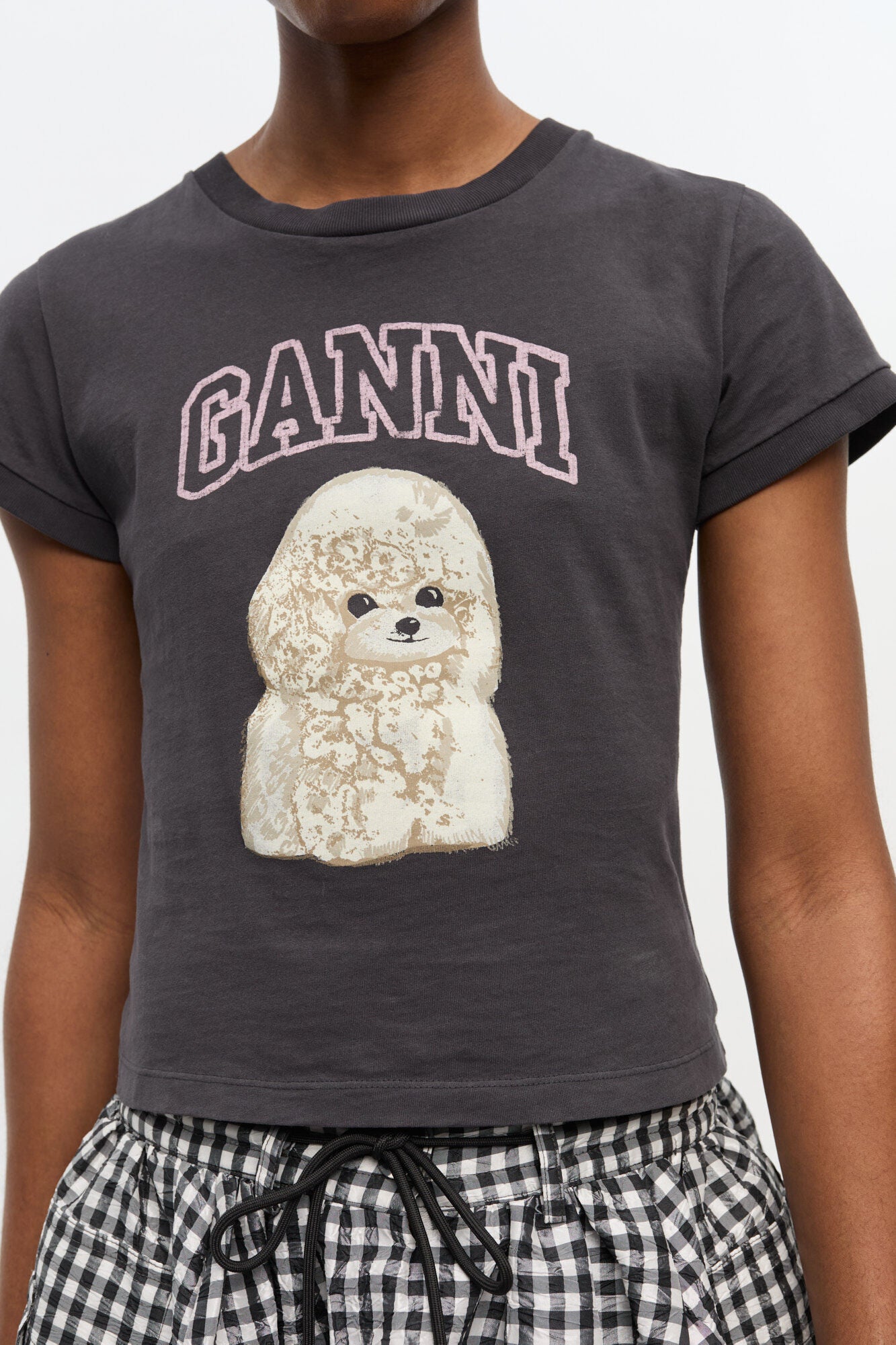 Black Poodle Baby Fit T-shirt - GANNI