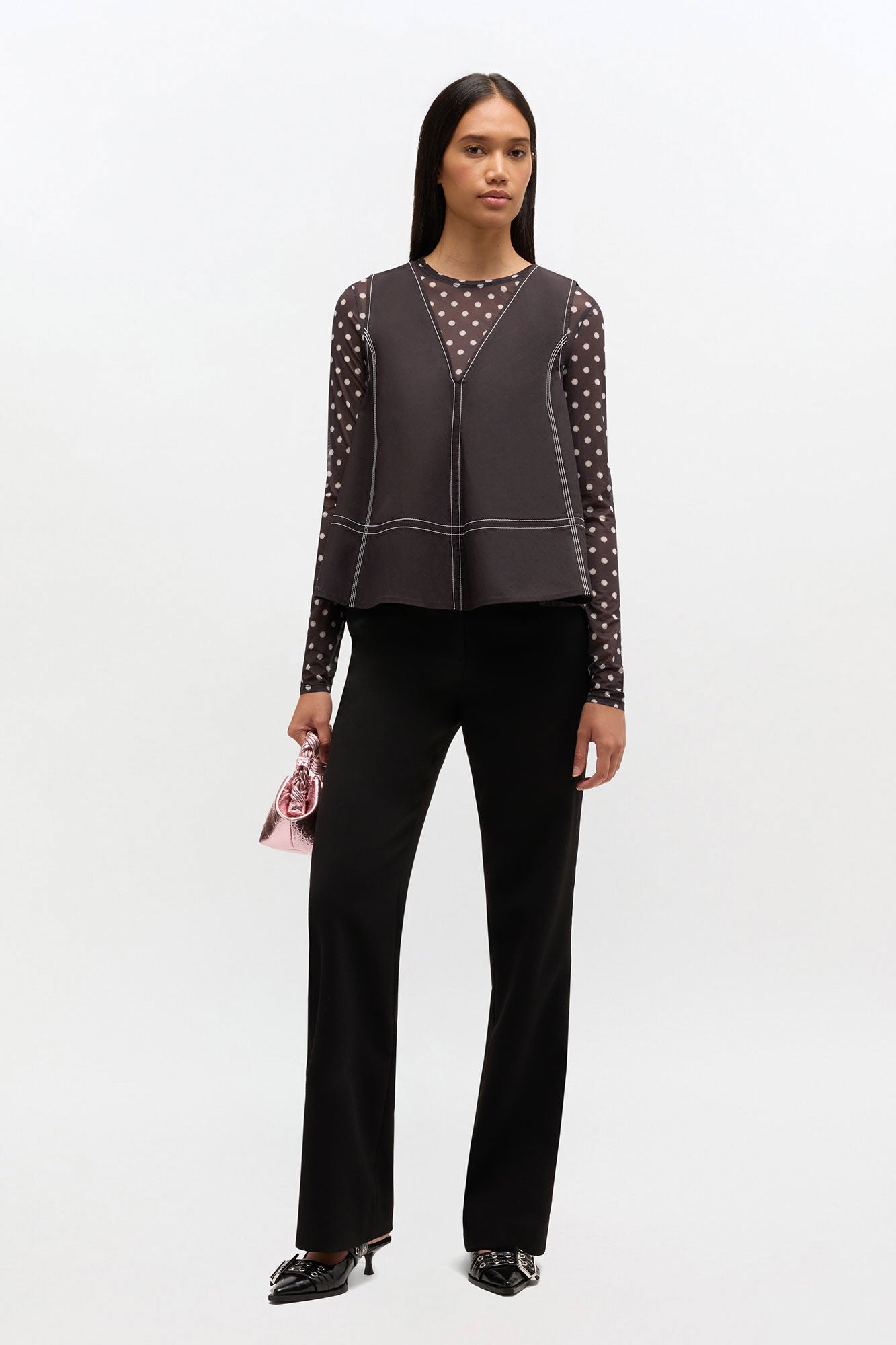 Black Cotton A-line Top - GANNI