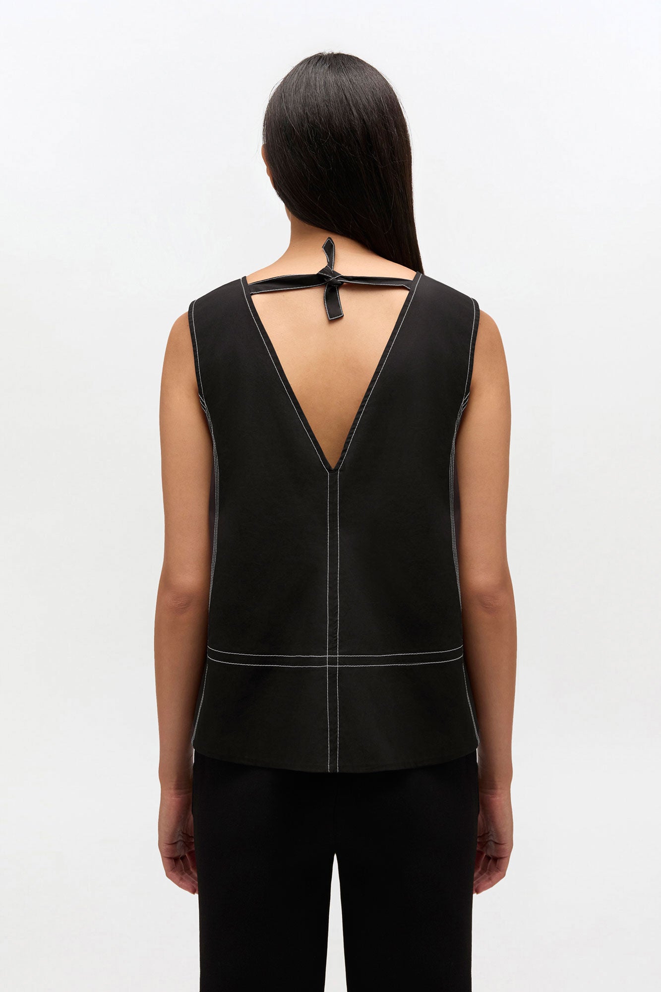 Black Cotton A-line Top - GANNI