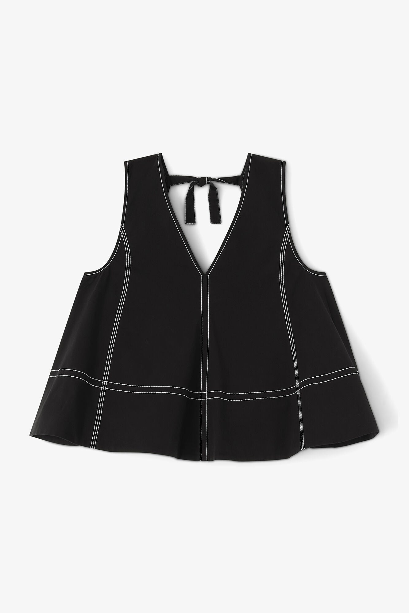 Black Cotton A-line Top - GANNI