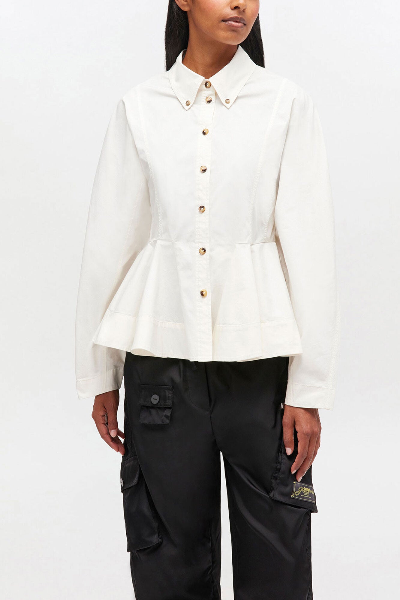 Ivory Peplum Shirt - GANNI