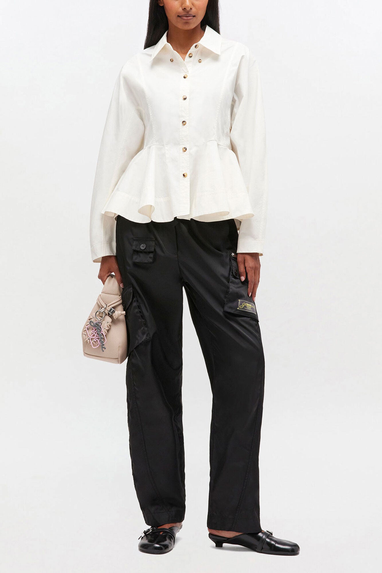 Ivory Peplum Shirt - GANNI