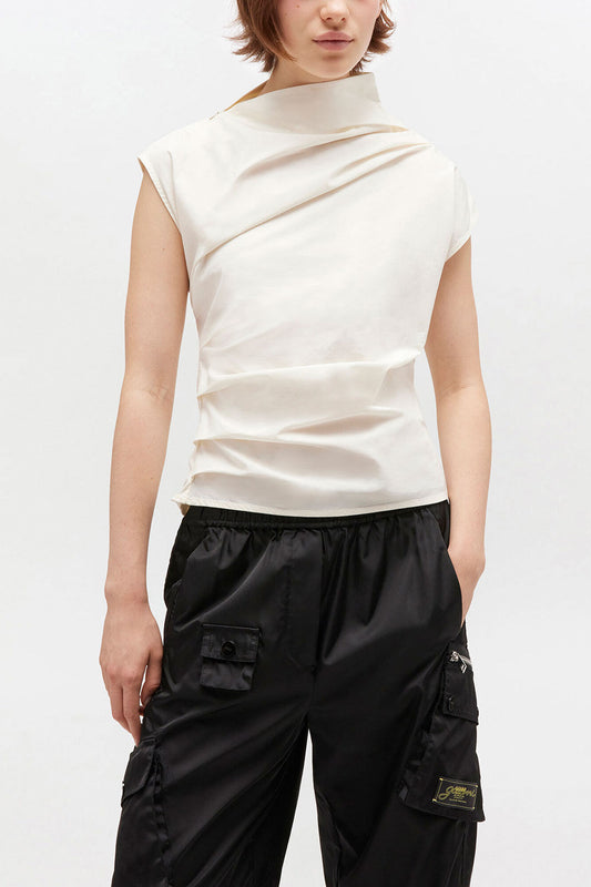 Ivory Ruched Top - GANNI