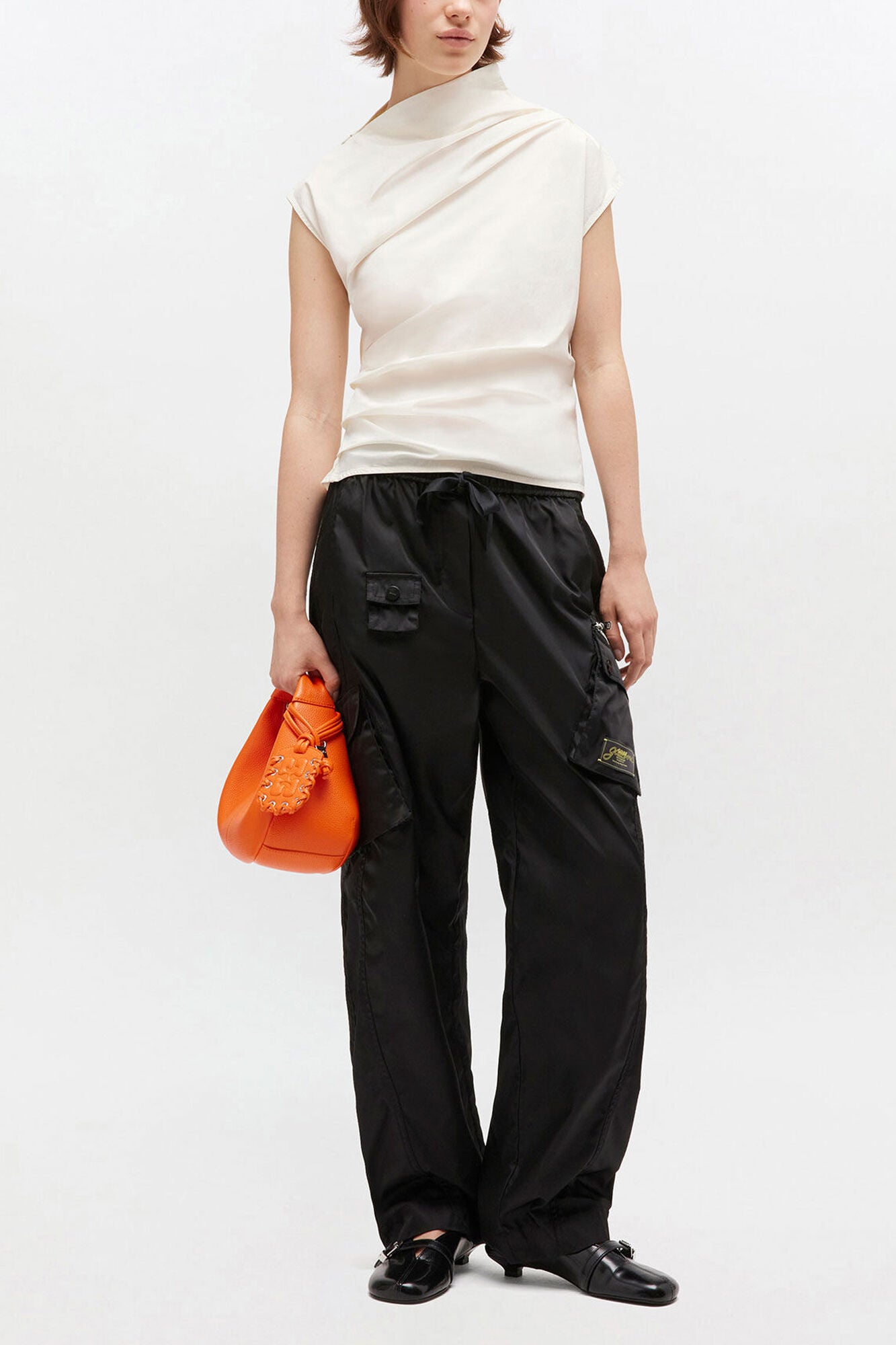 Ivory Ruched Top - GANNI