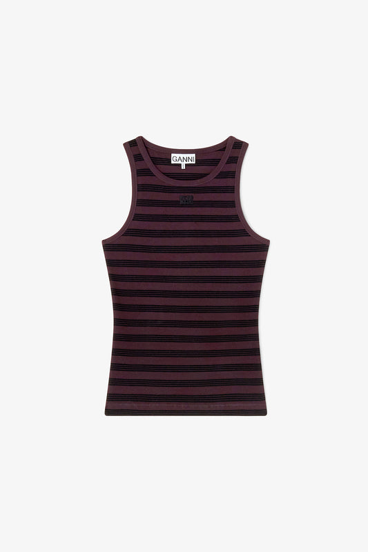 Stripe Rib Tank Top - GANNI