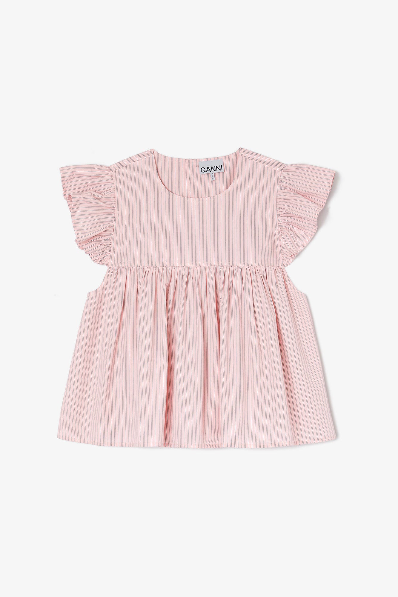 Pink Frill Sleeve Top - GANNI