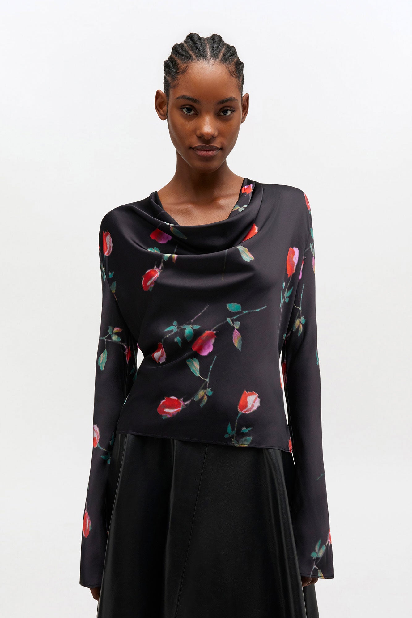 Printed Satin Blouse - GANNI