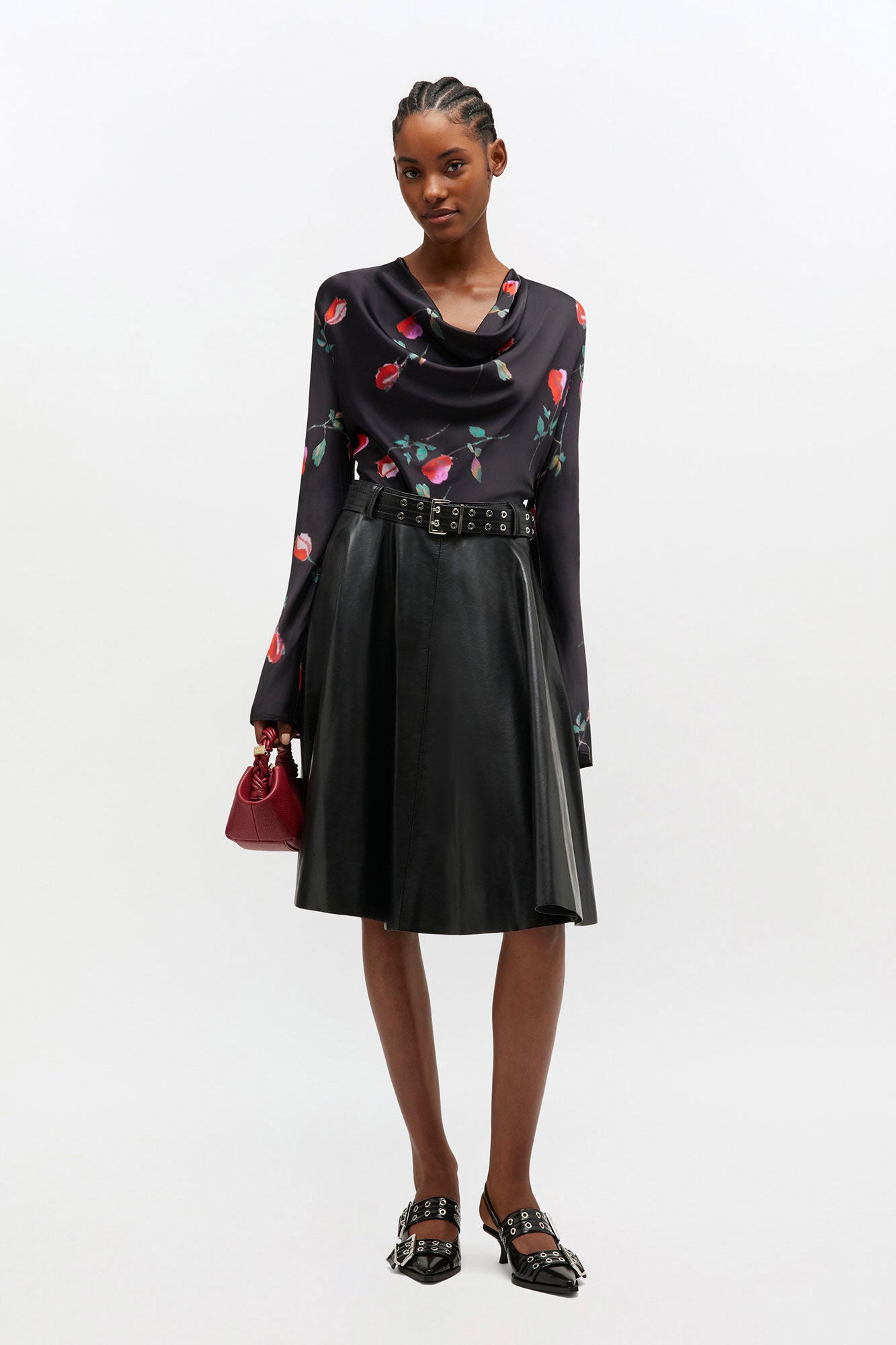 Printed Satin Blouse - GANNI