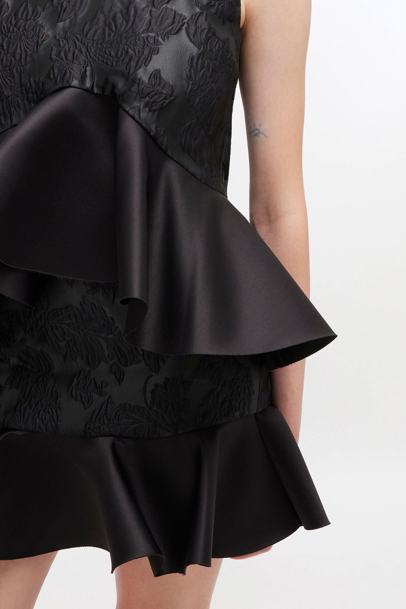 Satin Cloque Peplum Top - GANNI