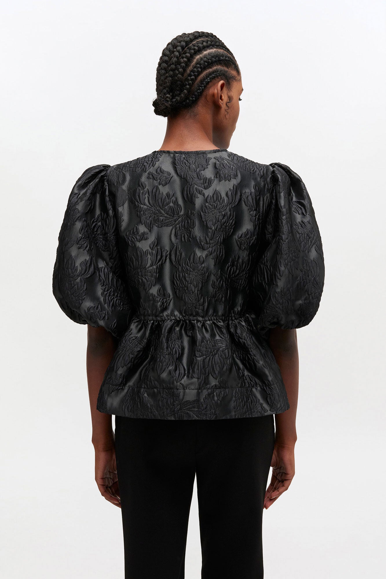 Satin Peplum Tie Blouse - GANNI