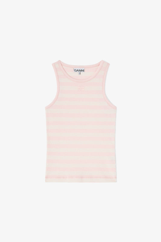 Stripe Rib Tank Top - GANNI