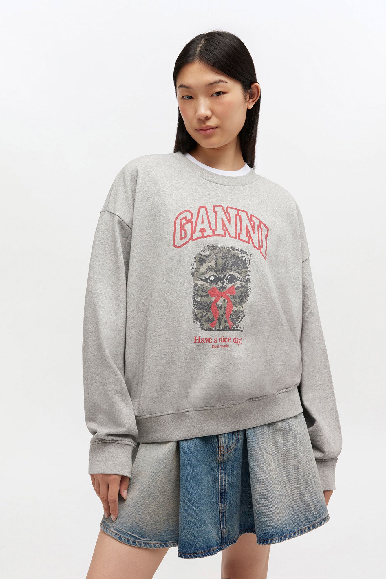 Grey Kitty Sweatshirt - GANNI