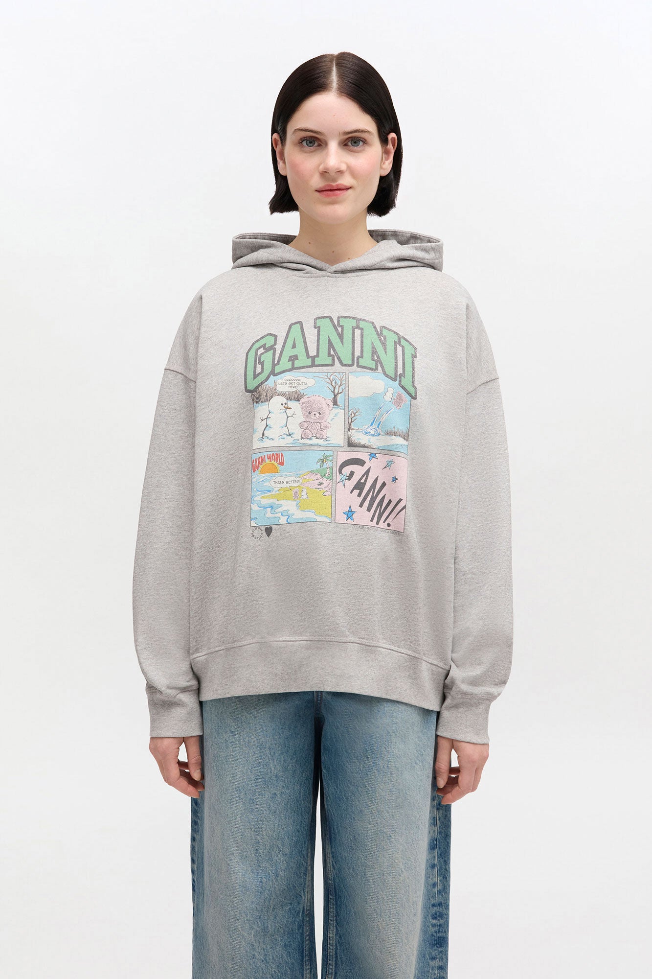 Grey Bear Comic Hoodie - GANNI