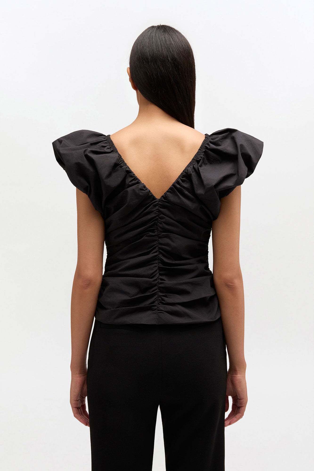 Black Ruched Top - GANNI