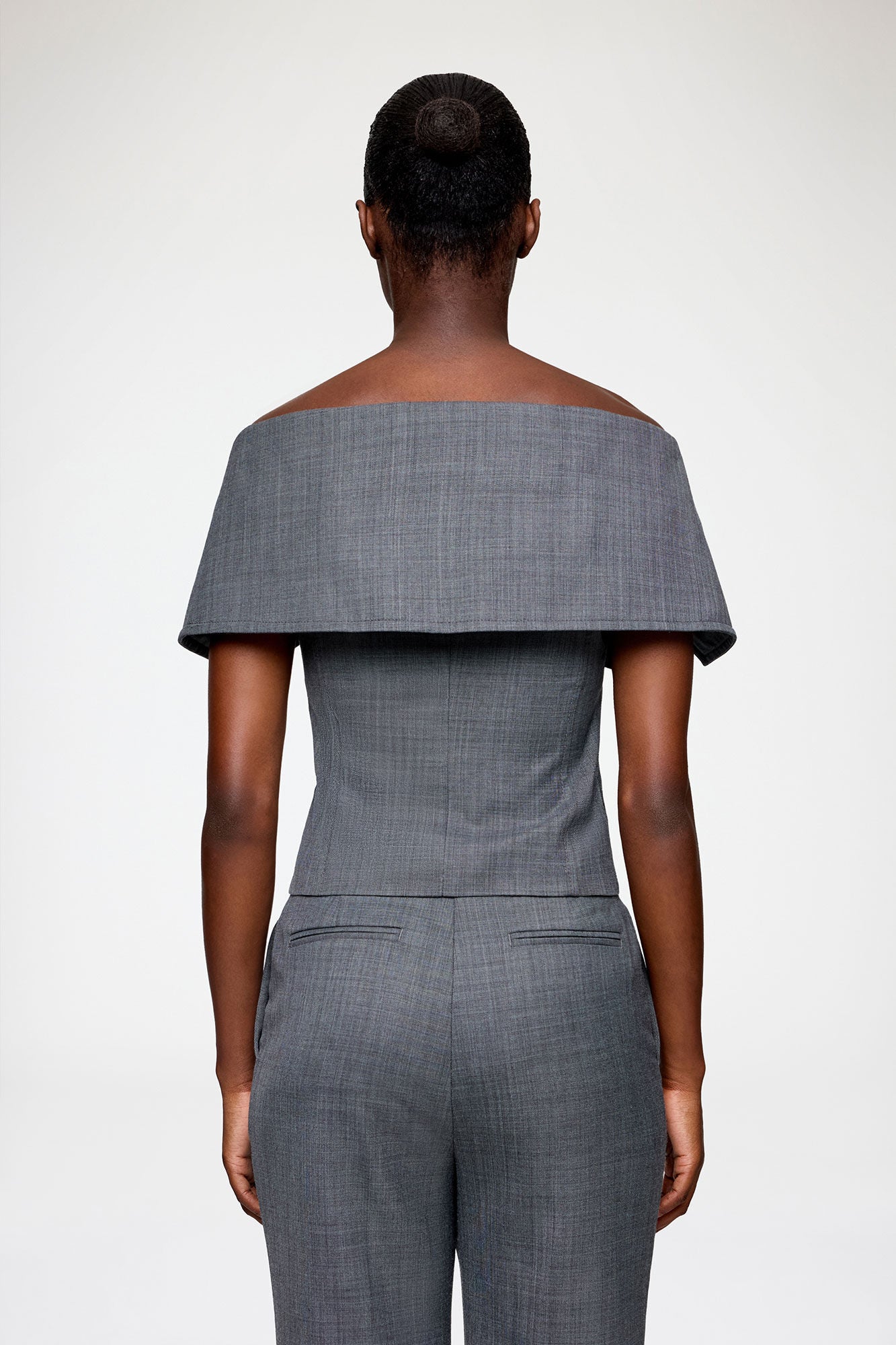 Vest in Grey Wool Melange - GANNI