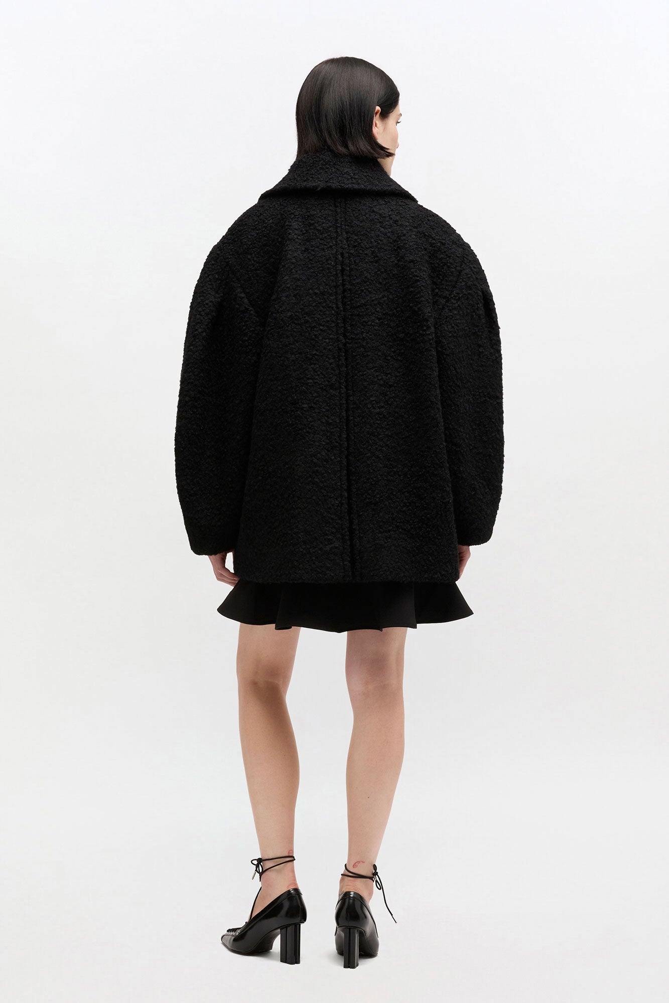 Black Boucle Midi Coat - GANNI