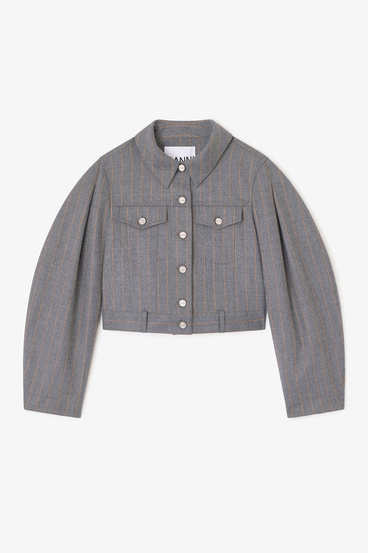 Grey Stripe Jacket - GANNI