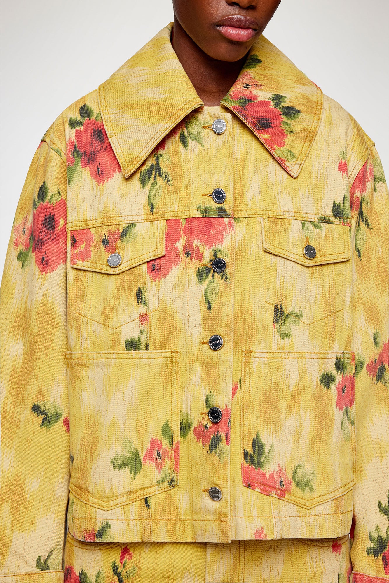 Jacket in Printed Denim - GANNI