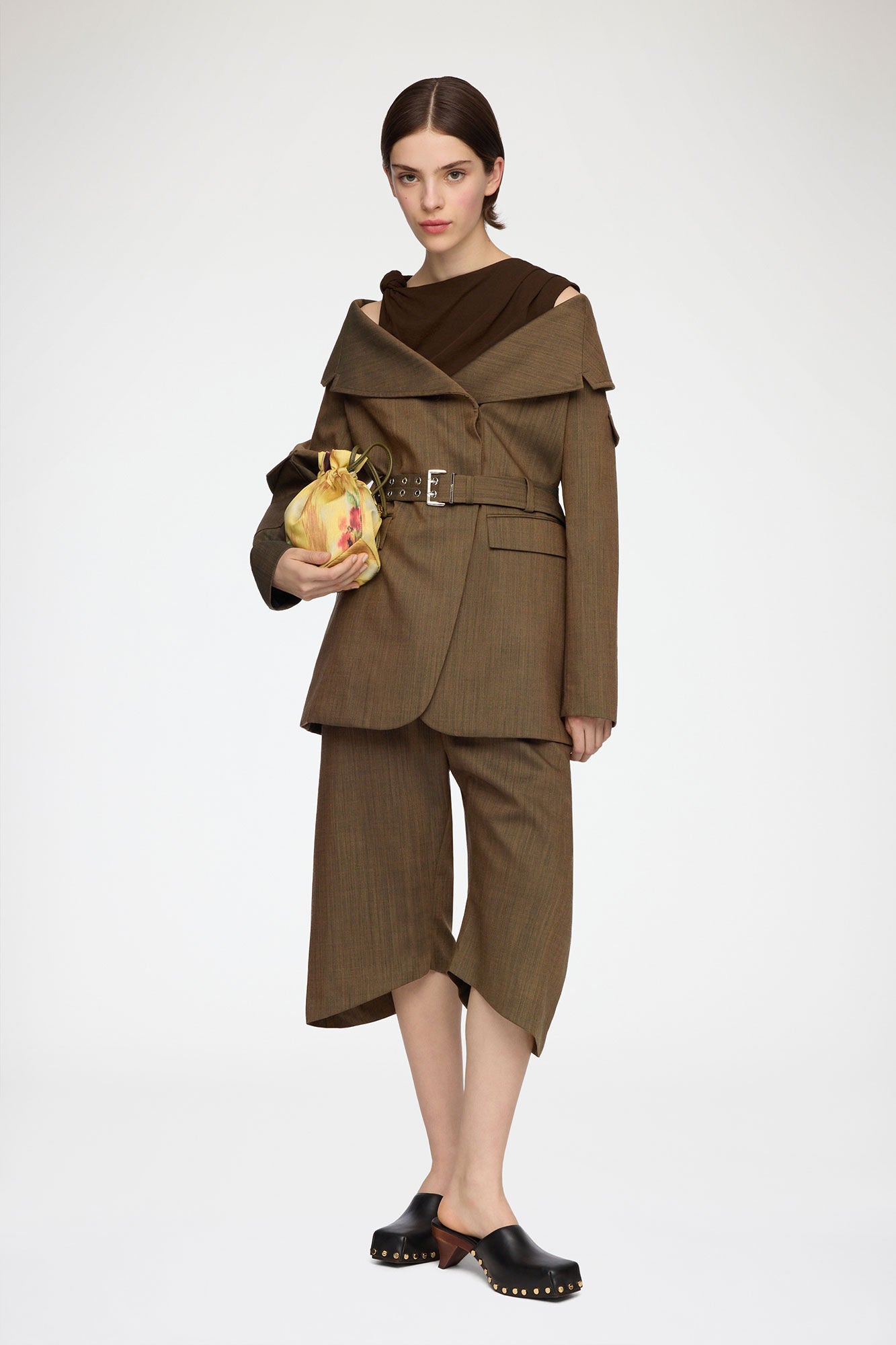 Blazer in Brown Wool Melange - GANNI