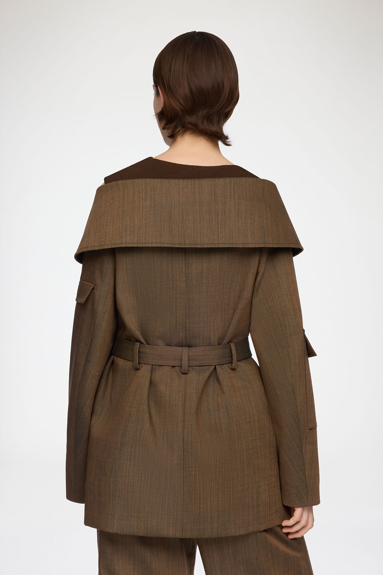 Blazer in Brown Wool Melange - GANNI