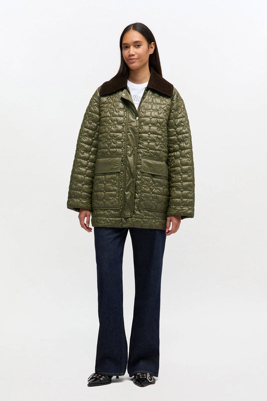 Shiny Quilt Midi Jacket - GANNI