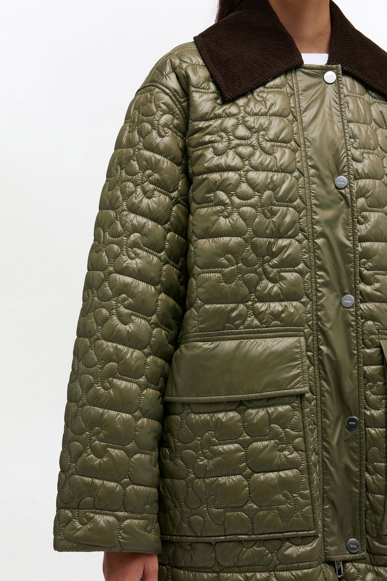 Shiny Quilt Midi Jacket - GANNI